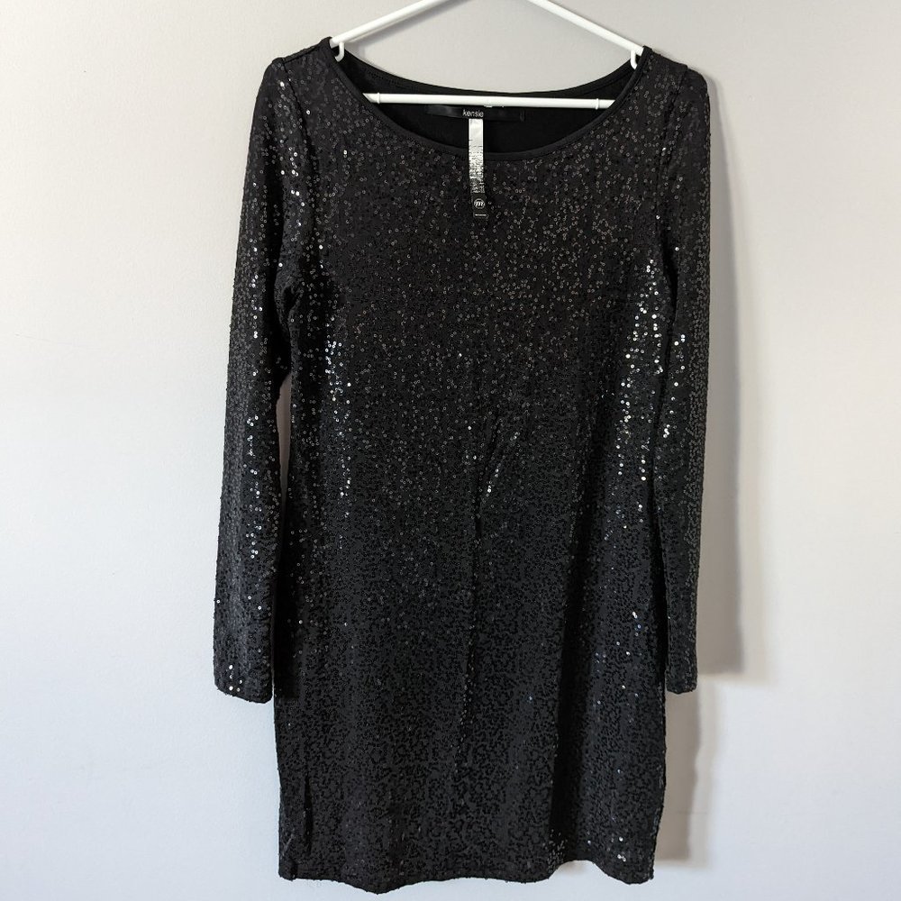 Black sequin party dress